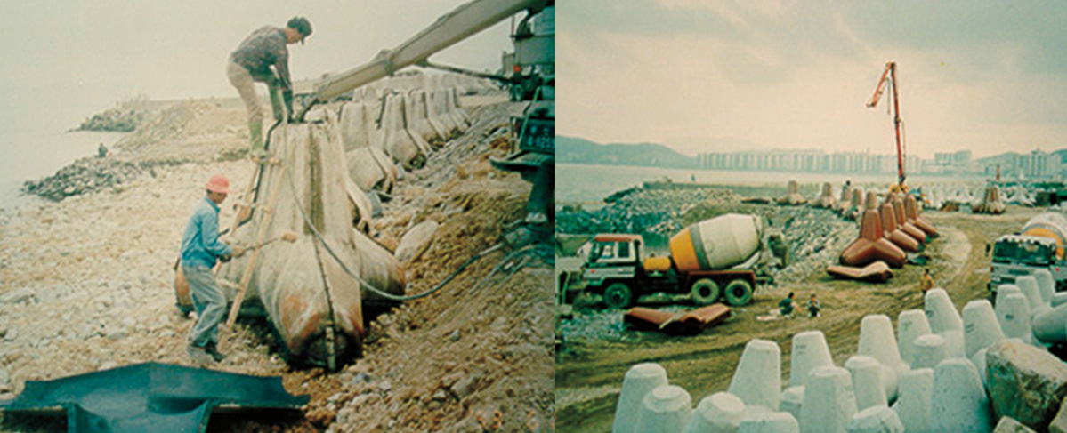 민락동 공유수면 매립사업(민락수변공원) 공사현장